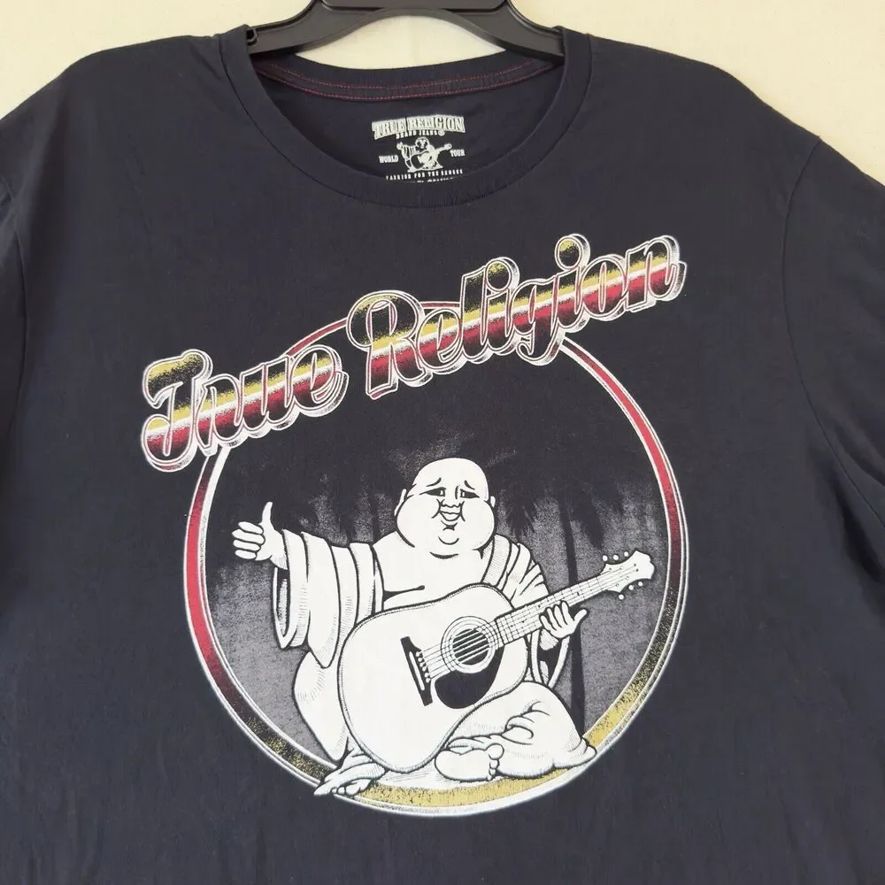 True Religion World Tour Buddha Black Size X-Large Short Sleeve